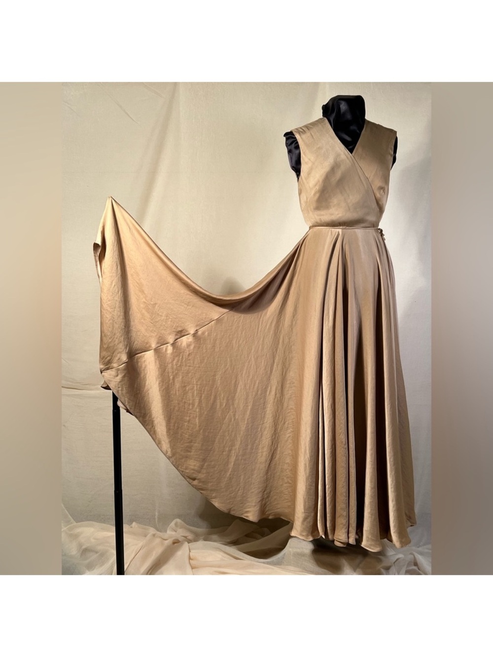 Ralph Lauren Blue Label Champagne Beige Maxi Dress - Picture 2 of 9